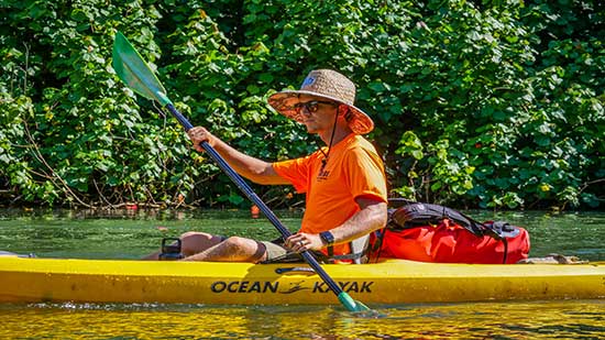 One of the experienced guides at Kayak Adventures Kauai.